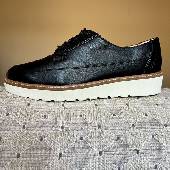 Naturalizer Emme Black Faux Leather & Snake Skin Accent Lace Up Oxford Shoes 8 M - Picture 2 of 16